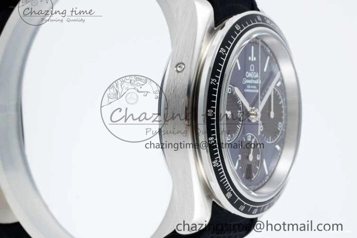 0226 SportInspired Speedmaster Racing Master SS HKF Best Edition Blue Black Dial on Black Rubber Strap A 7817